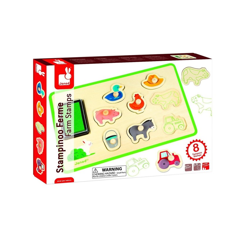 ? Notre magnifique Tampons Ferme 8 pièces Janod | La Demeure des Jeux