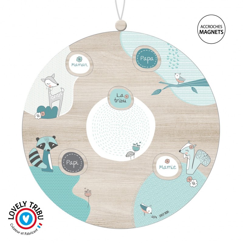 Tableau porte photos rond Bois Joli