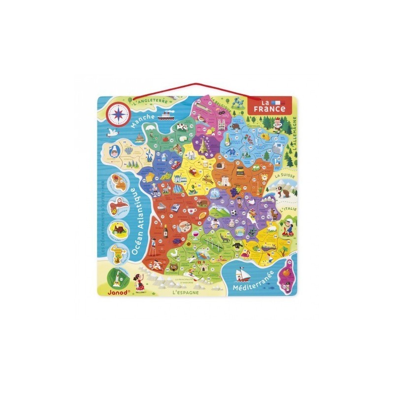 ? Notre magnifique Puzzle carte de France magnétique - Janod | La Demeure des Jeux