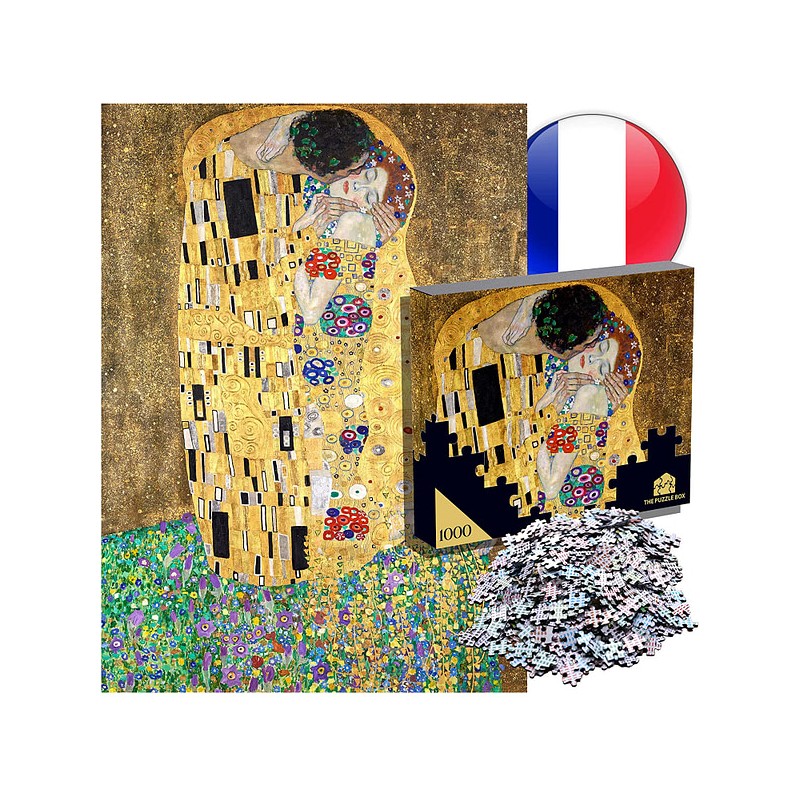 Puzzle 1000 pièces adultes "Klimt - Le baiser"