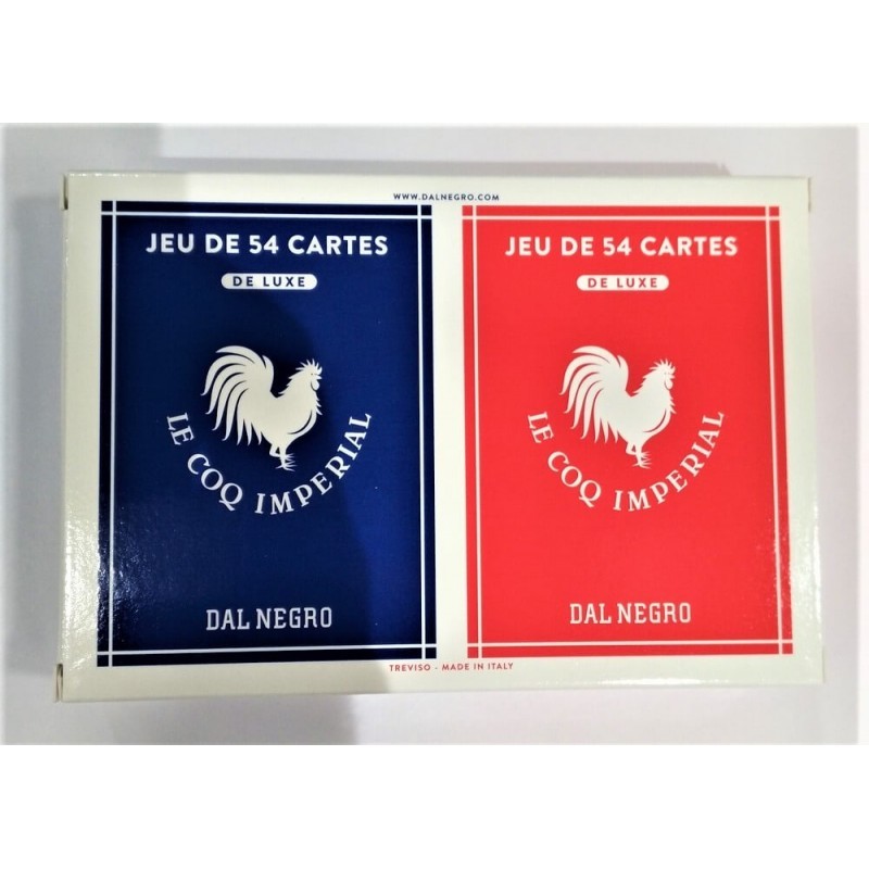 Coffret de 2 jeux de 54 cartes Deluxe le coq...