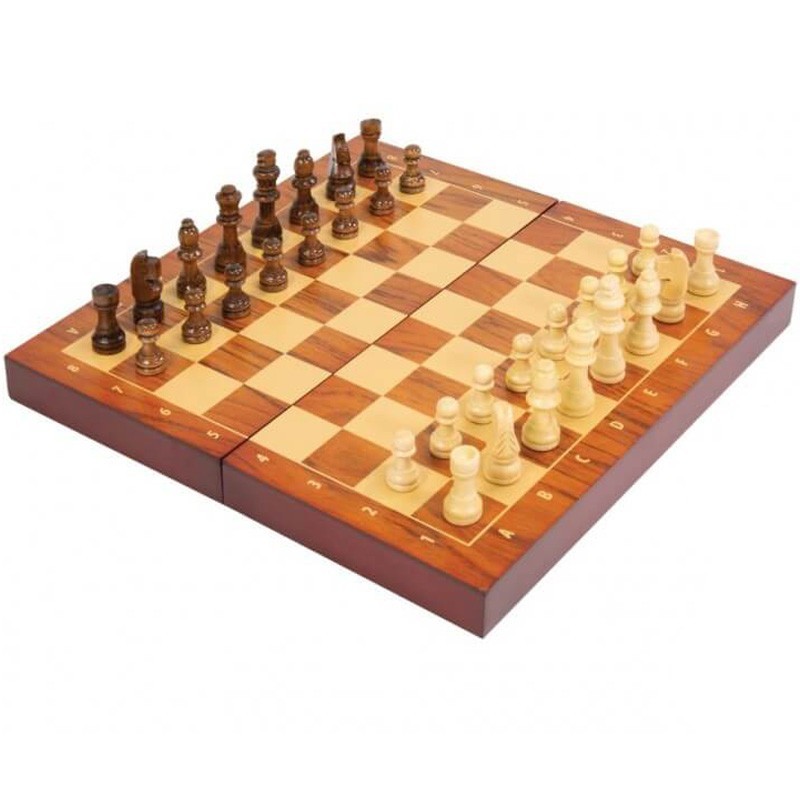 Jeu d'échecs bois pliable