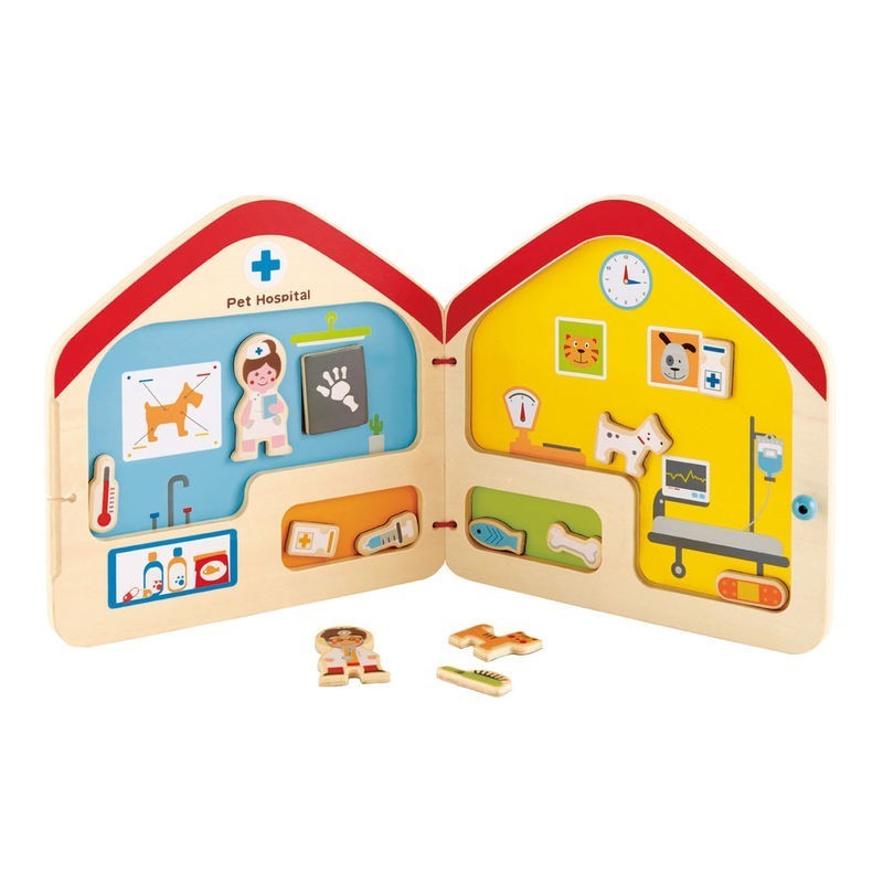 Livre aimanté, visite chez le vétérinaire - Hape