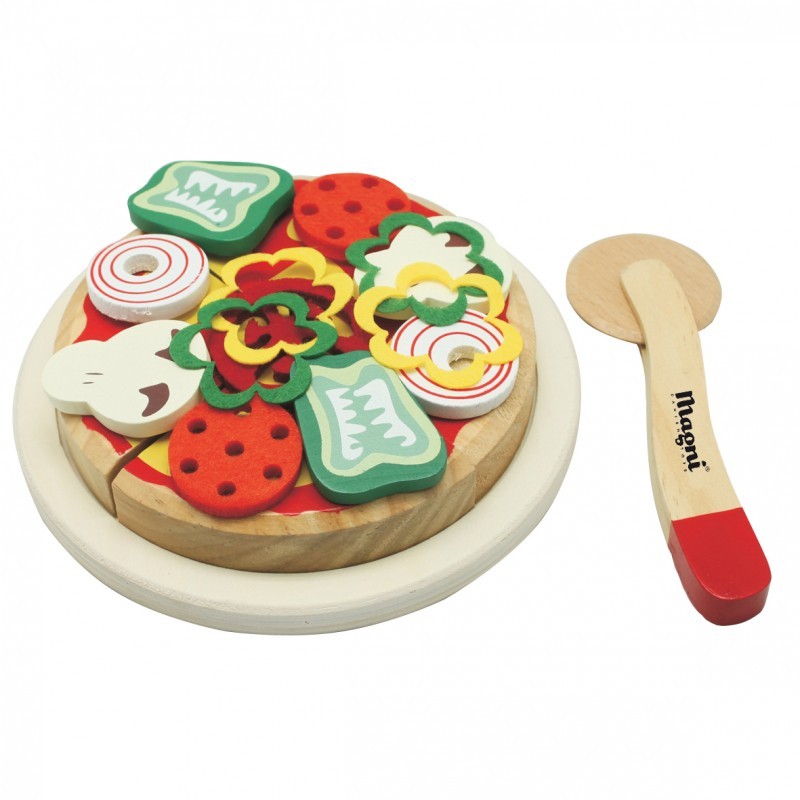 Set pizza en bois avec boîte et accessoires