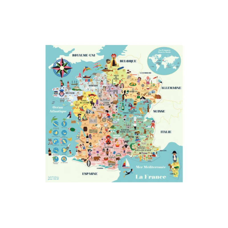 Carte de France magnétique