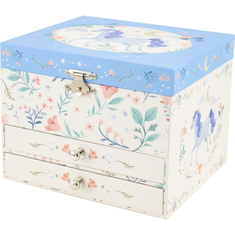 Coffre Musical Licorne 2 Tiroirs